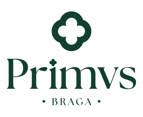Primvs Braga logo with clover design above text in green.